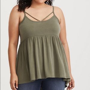 Torrid strappy babydoll tank